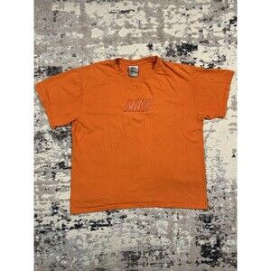 Vintage Y2K Nike Silver Tag Orange Center Nike Spell Out Shirt Size Large